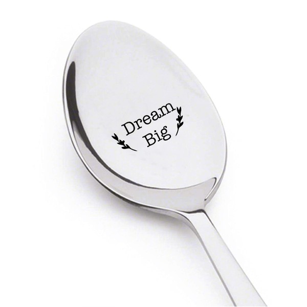 Dream big- engraved spoon- coffer lover- engraved silver ware by Boston creative company