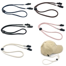 Ktnyl Pack of 5 Windproof Hat Clips, Hat Holding Clip, Hat Bands for Outdoor, Adjustable Hat Band, Flexible Hat Band, Windproof Retaining Clip, Hat Cord for Fishing, Hiking, Camping, Travel, Boating,