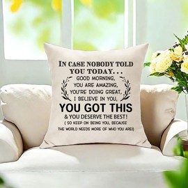 Hasodeo Motivation Home Decoration Cushion Cover You Got This Gift for Women Men Throw Pillow Cover for Family Friend Inspirational Gifts for Her Him Birthday Christmas (In case)