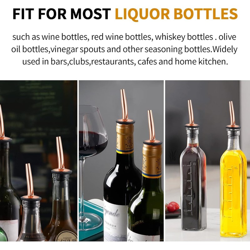 Copper Pourer x 12 Bar Cocktail Spirits Medium Flow Adjustable