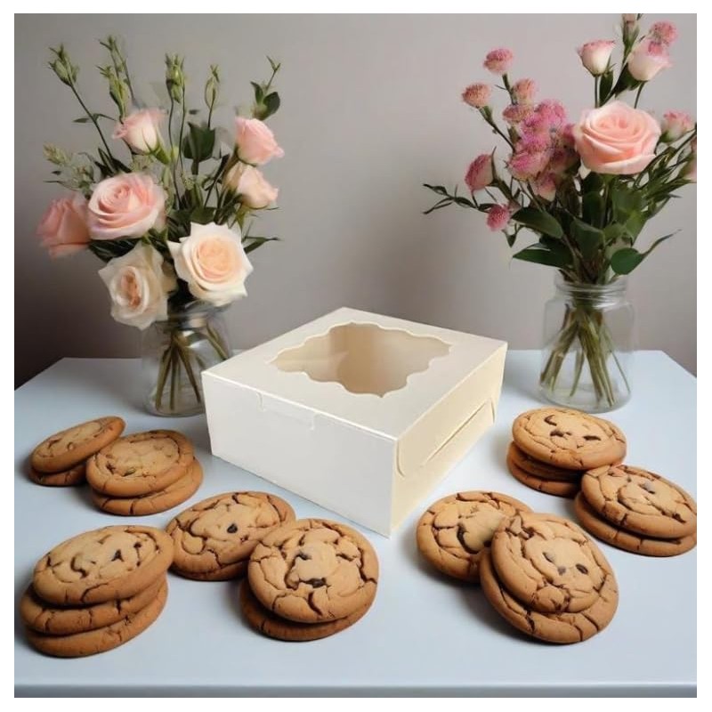 Generic 30Pcs (6x6x3 in) Mini Cake Boxes+2 stickers with Display