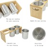WSKC Flatware Caddy Stainless Steel Cutlery Holder with Wood Base,