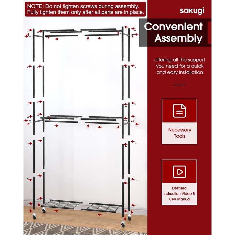 Sakugi Clothes Rack - 33.0" x 12.2" x 79.5" Clothing