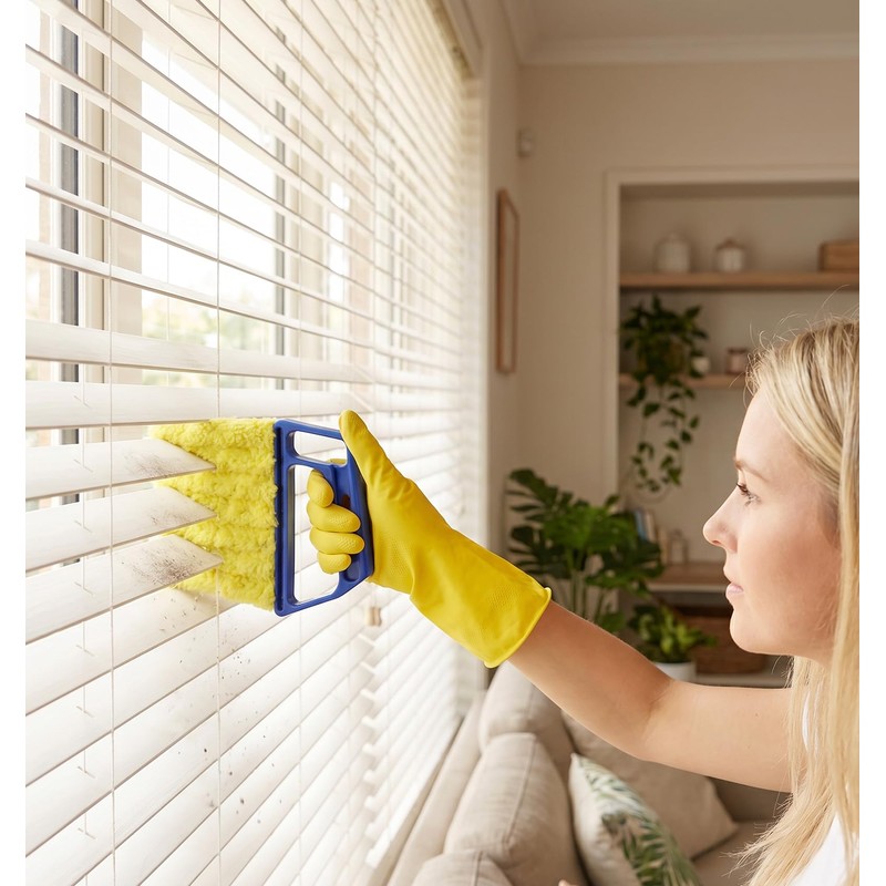 2 Pcs Blind Duster for Wood Blinds, 7 Finger Blind