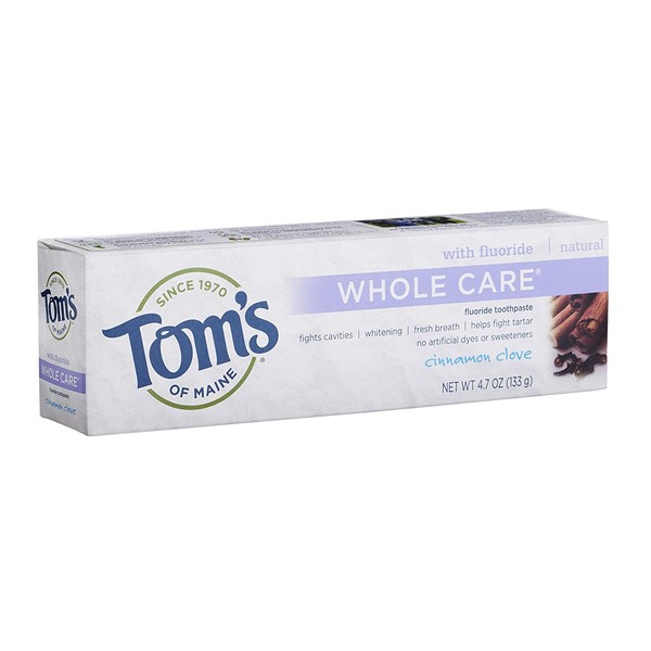 Tom's of Maine Whole Care with Fluoride Natural Toothpaste, Cinnamon-Clove 4.7 oz