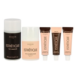 DIDIER LAB Eyelash and Eyebrow Colour Set - 3 Tones with 3% Developer Cream and Colour Remover - Light Brown - Dark Brown - Black - Waterproof - Result Lasts up to 6 Weeks