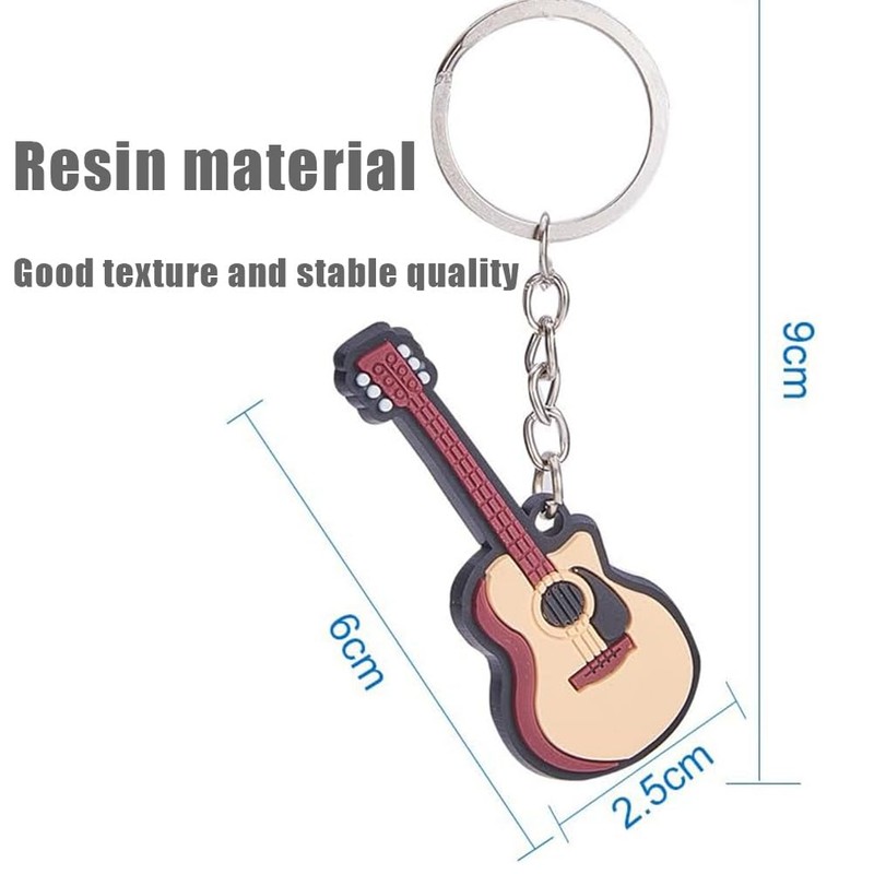 LJFEA 2 pcs Creative Bright Colour Musical Instrument Key Ring