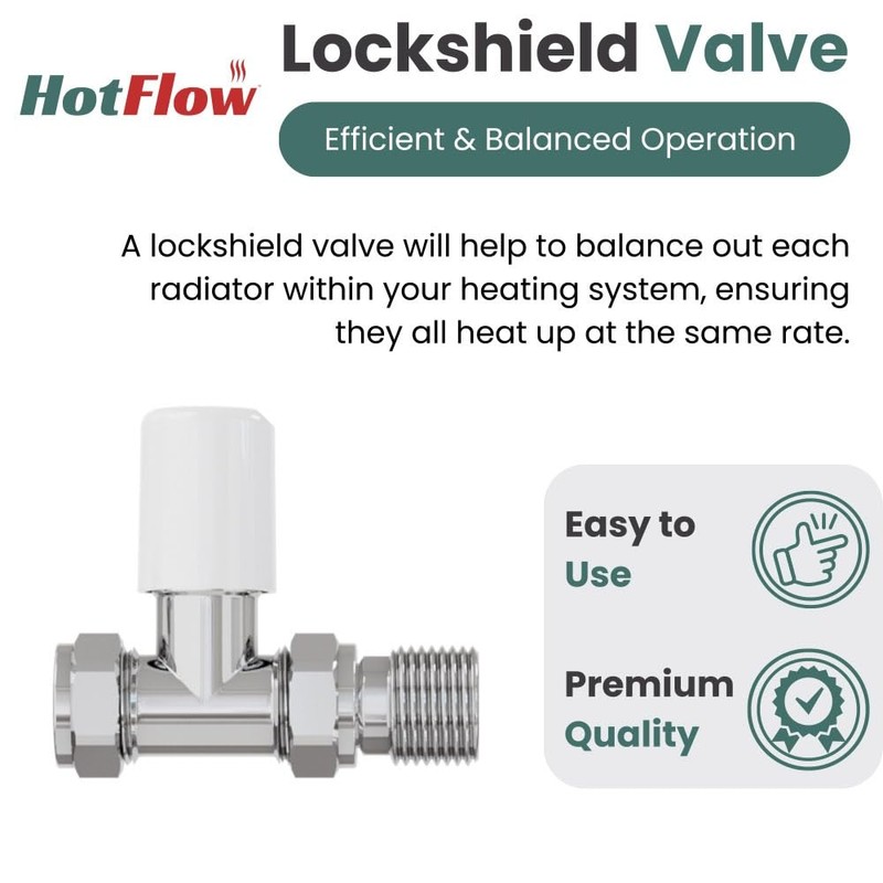 Hot Flow | Estuary Straight TRV Thermostatic Radiator Valve Wheel