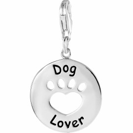 Heart U Back™ .925 Sterling Heart U Back™ Dog Lover Paw Charm Dangle Charm w/Lobster Clasp New