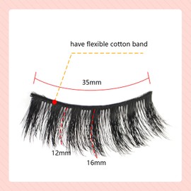 False Eyelashes Natural Fluffy Wispy Lashes Mink Lashes 7 Pairs/Pack (10-18mm, D01)