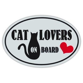 Oval Shaped Pet Magnets: CAT LOVERS ON BOARD (Cats) | Cars, Trucks