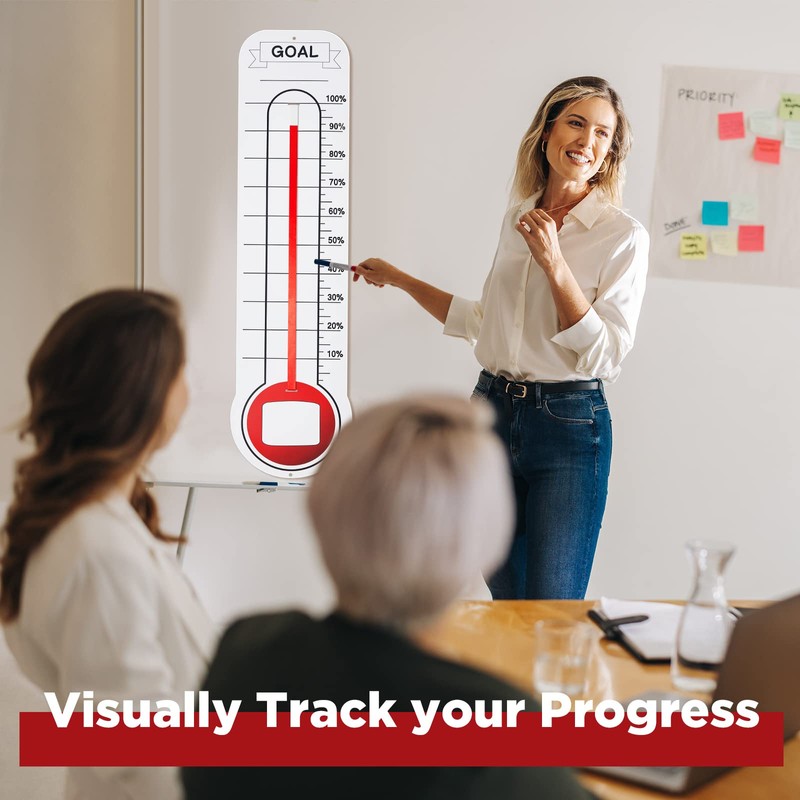 5 Pcs Goal Chart Fundraising Thermometer Goal Setter Board Goal