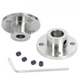 Pack of 2 Flange Coupling Connectors, Rigid Guide Model Clutch Accessories, 3/4/5/6/8/10/11/12 mm Selection, Shaft Axis Fittings for DIY RC Motors Shaft Coupler (2, Inner Diameter 6.35 mm)