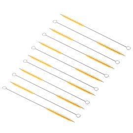 PATIKIL 10"x3/8" Long Straw Brush, 12 Pcs Drinking Straw Cleaning Brush Nylon Pipe Tube Cleaner Brush for Cleaning Straws Pot Spout, Yellow