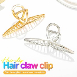 CAKURE Metal Claw Clips Gold Hair Clips Large Claw Jaw Clips for Thick Thin Hair Accessories for Women