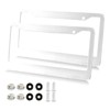 White License Plate Frame 2 Pack Car License Plate Frame