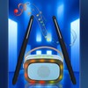 Electric Air Drum Set with Drumsticks Pedals Colorful RGB Light