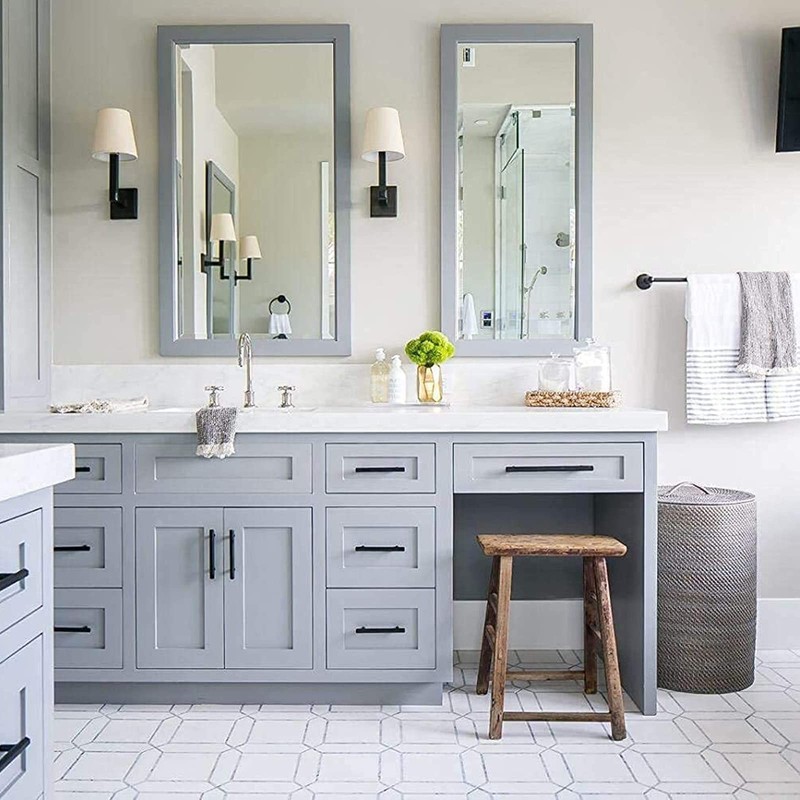 LONTAN 15 Pack Black Kitchen Handles 128mm Black Cupboard Handles