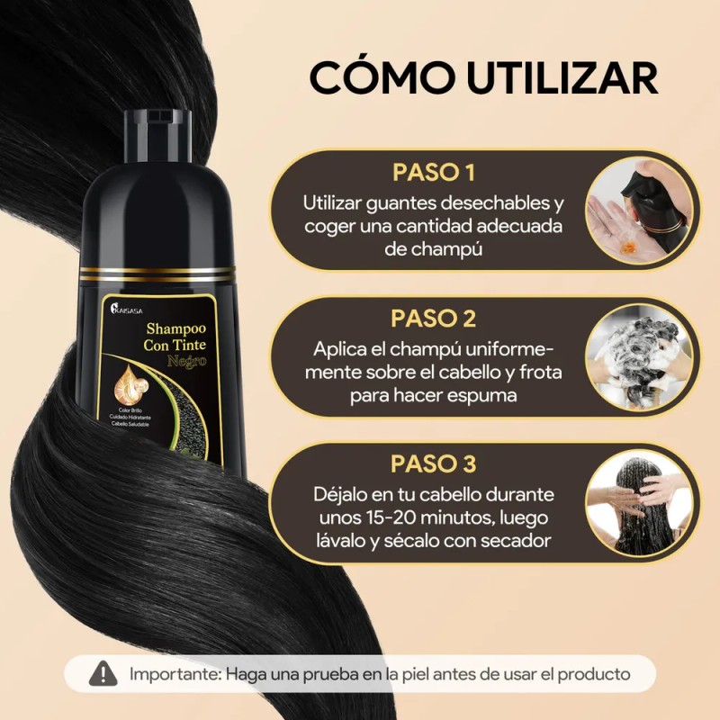 Shampoo Tinte Para Cubre Canas Rapido 2pcs Mujer Y Hombre
