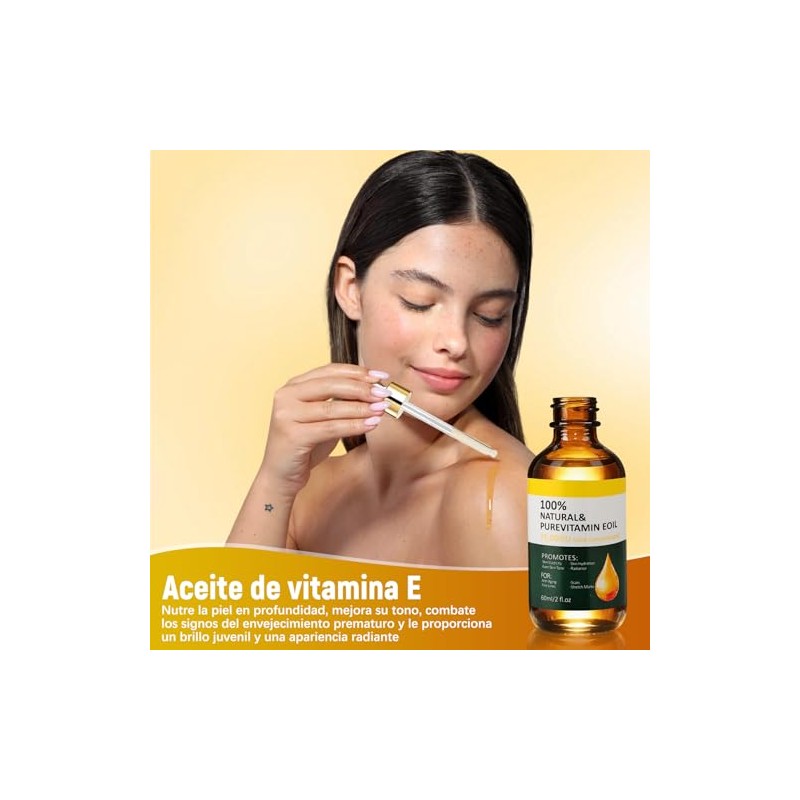 LUSCOR 2pcs Aceite De Vitamina E Para La Cara，Aceite Acondicionador