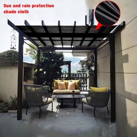 Wothsi Waterproof Sun Shade Cloth 10×10 FT – Heavy Duty Oxford Fabric, UV Protection, Silver-Coated, Outdoor Canopy Cover for Patio, Deck, Garden (Black/Silver)