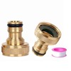 2 Pack Garden Hose Tap Connector - 3/4 inch Brass
