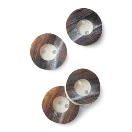 Schöneberger Trachten Couture Original Horn Buttons, Lederhosen Buttons, 2-Hole Costume Buttons - 4x/8x/12x Div Colours & Diameter (Antique Brown, 22 mm / 4x Buttons)