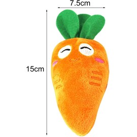 ZGLUZP 1Pc Soft Puppy Pet Supplies Cute Carrot Plush Chew Squeaker Sound Squeaky Toys for Dog Cat Birthday Xmas Gifts (Orange)