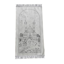 DIY Painting - Muslim Prayer Mat for Kids, Educational with Fabric Colour Pens, Ramadhan Activity, Eid Gift, Birthday Activity (Pattern 4)