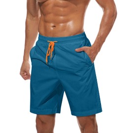 TACVASEN Swim Trunks Mens Beach Shorts Quick Dry Summer Shorts for Men Swimming Trunks Surf Water Shorts Waterproof Beach Pants Pockets , 34, Peacock Blue