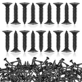 #4 x 0.78” Self Tapping Screws, 100 Pcs Phillips Wood Screws, Pan Head Screws for Wall Panel Screw Replacement (Black)
