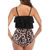 Traje de baño tankini para mujer, con volantes, control de