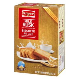 BRITANNIA Toastea Milk Rusk Crispy Tea Time Snack 19.75oz (560g) - Biscotte Au Lait - Milk Toast and Goodness, Light & Crispy Toasted, Halal and Suitable for Vegetarian (Pack of 1)