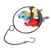 Metal Ring Double Parrot Statue Decorative Resin Perching On Branch