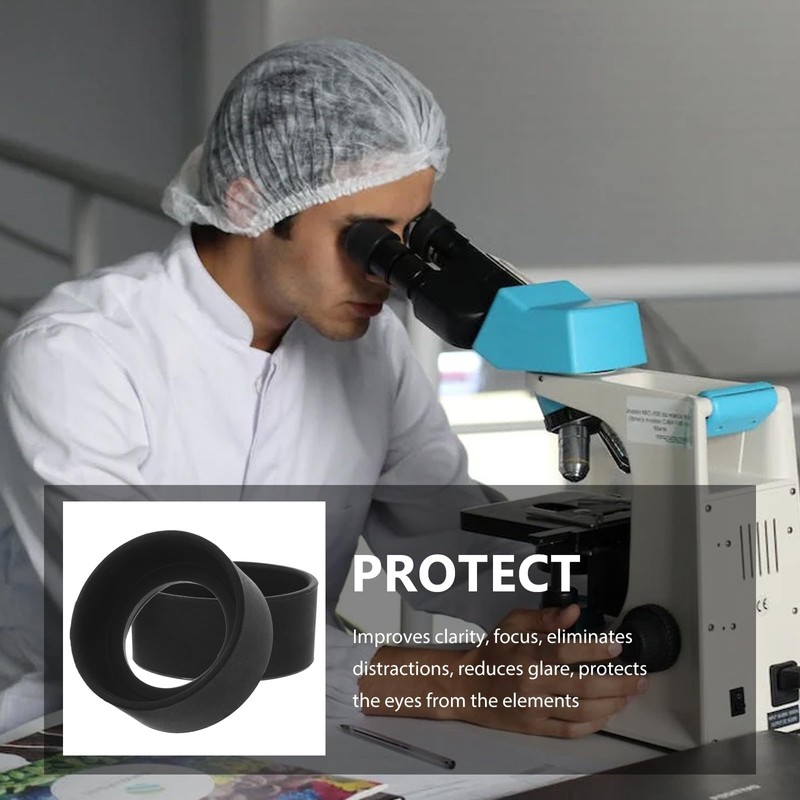 Mikikikit 2pcs Microscope Rubber Eyepiece Cover Eyepiece Guard Eyewear Cup