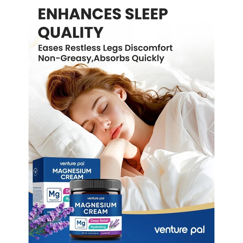 Venture Pal Magnesium Lotion Topical Magnesium Cream for Sleep Leg