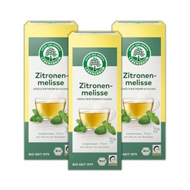 LEBENSBAUM 3 x Lemon Balm Organic Herbal Tea Blend, Organic Tea Set with Lemongrass, 3 x 30 g, 3 x 20 Tea Bags