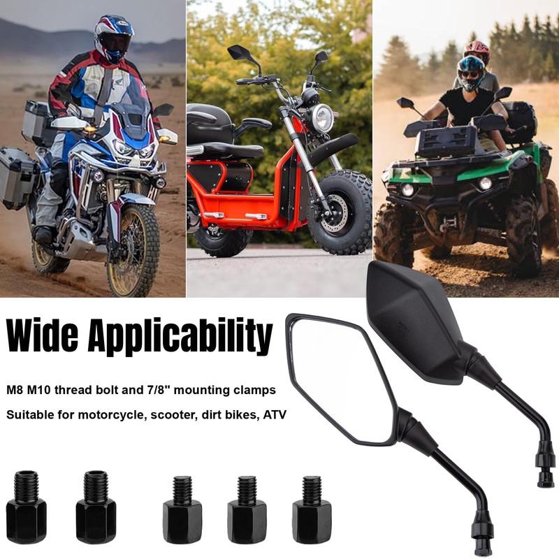 CICMOD Motorcycle Side Rearview Mirrors for Scooter ATV Cruiser Moped,