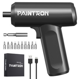 Electric Screwdriver Set, 4V Cordless Rechargeable Screwdriver with 4.5 N.m Torque, 1500 mAh Battery USB-C, LED Light, 12 Bits for Furniture/Electrical Repairs