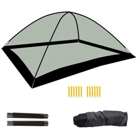 EasyPro PCT1014 Heavy Duty Deluxe Pond and Garden Cover Protective Tent Dome Netting | 10 x 14 ft | 3/8 “ Mesh | Protection from Debris | Sturdy Poles and Zipper Included | UV Resistant