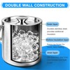 Stainless Steel Ice Bucket,3L Insulated Ice Bucket With Lid &