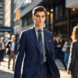 Gsyziux Zipper Ties for Men, Adjustable Pre-tied Mens Tie Classic Men's Neckties for Wedding Party Business Prom (Navy)