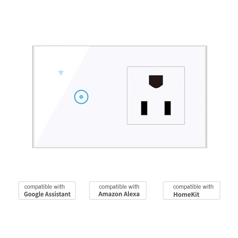 Wifi Smart Wall Outlet 2 in 1 Convenient Voice APP