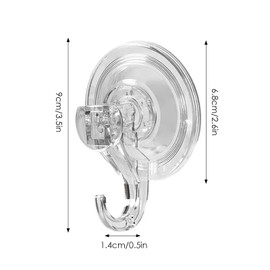 DecorDwell Suction Cup Hook, Multi-Purpose Suction Cups, Suction Hooks No Drilling, Reusable Transparent Suction Cup Hooks, Extra Strong Vacuum Hooks, Wall Hooks up to 3 kg for Kitchen, Bathroom, 7 cm