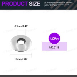 Swpeet 120Pcs #14 x 3/4" - M6.3 x19 Stainless Steel Neoprene EPDM Bonded Sealing Washers Gasket Assortment Kit, Rubber Bonded Sealing Washers for Screws