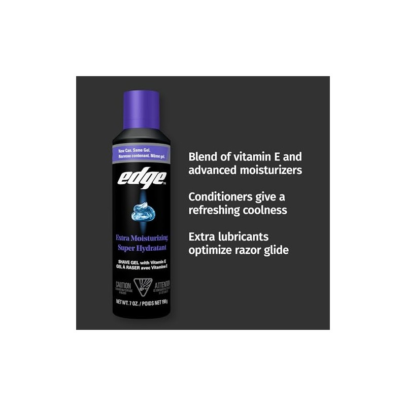 Edge Shave - Gel de afeitar, Extra Moisturising, Pacquete 6