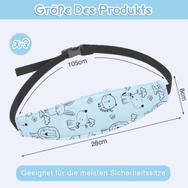 SPOKKI Headband, Car Drive, Pack of 3 Head Holder, Child Seat, Toddler Car Seat, Baby Headrest, Adjustable Headband, Pram Headrest Protect Neck, Shoulder, Children