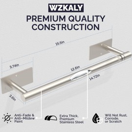 WZKALY Paper Towel Holder Under Cabinet, Self Adhesive or Wall Mounted SUS304 Stainless Steel Paper Towel Holder for Kitchen, Bathroom, Farmhouse, Barbecue and Laundry (Silver)