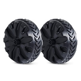 PORTAL Wagon Wheels Replacement 8" Diameter X 3.4" Wide for Utility Wagon Cart, Plastic Wheels with TPR Tread Outdoor Garden Carts Replacement Parts