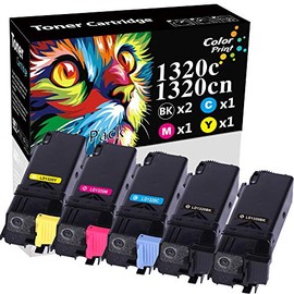 ColorPrint Compatible 1320C Toner Cartridge Replacement for Dell 1320 Color Laser 1320cn Black 310-9058 KU052 Cyan 310-9060 KU053 Yellow 310-9062 KU054 Magenta 310-9064 KU055 Printer (2BK, C, M, Y)